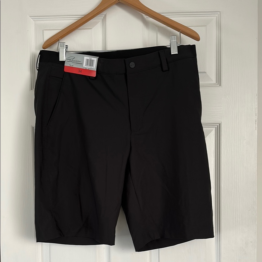 Greg Norman Collection Black Flat Front Golf Shorts NWT
